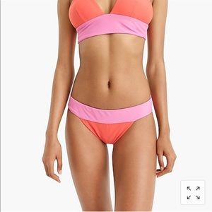 Reversible color blocked bikini bottom.